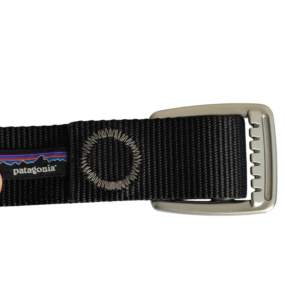 Like new Patagonia Tech Web black silver adjustable belt bottle opener